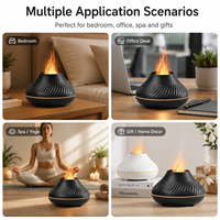 Diffuseur d'arômes à ultrasons effet flamme, 130 ml, 7 couleurs changeantes, pour décoration intérieure moderne