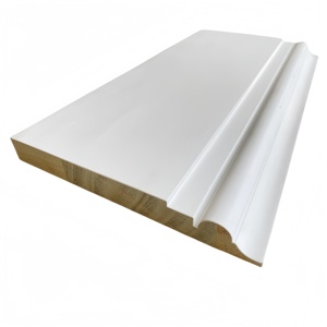 Moulures d'architravure pour intérieur, apprêt blanc, moulures en bois de pin, plinthes en bois à joint en dentelle, plinthes de sol - Product Image 2