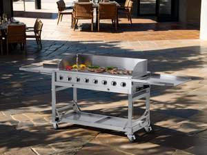 <span class=keywords><strong>Barbecue</strong></span> <span class=keywords><strong>Plancha</strong></span> Professionnel Commercial Moderne en Acier Inoxydable 8 Brûleurs à <span class=keywords><strong>Gaz</strong></span> Propane avec Chariot Pliable et Allumage Automatique - Product Image 3