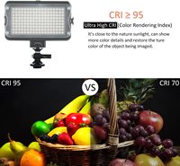 Lumière vidéo LED CRI95+, panneau lumineux photo portable pour appareil photo, intensité réglable pour appareil photo reflex numérique, caméscope avec batterie VL-162T