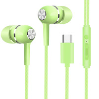 JYD grosir S12C tipe-c suara bagus bass berat Stereo headphone in-ear earphone berkabel dengan mikrofon
