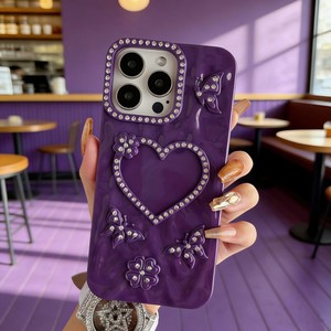 Luxury Diamond Wave 3D Love Mobile Phone <b>case</b> for <b>IPhone</b> 17 16 15 14 Pro Max Glitter 3D Butterfly Soft TPU <b>Shockproof</b> Cover Back - Product Image 2