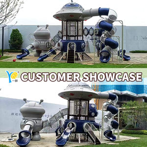 Équipements de jeux d'extérieur |   Glissière personnalisée de la série Alpha Planet |   Durable pour les parcs communautaires, 20 ans d'expérience - Product Image 5