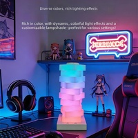 Lampe de table rechargeable style pierres empilées en ABS, 4 niveaux, lumière nocturne RVB colorée, contrôle tactile, idéale pour bar et chevet – Meilleure vente