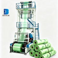 Machine à film soufflé compostable double couche pour la production de sacs à déjections pour animaux de compagnie, machine à souffler le film, extrudeuse de film pour sacs poubelles