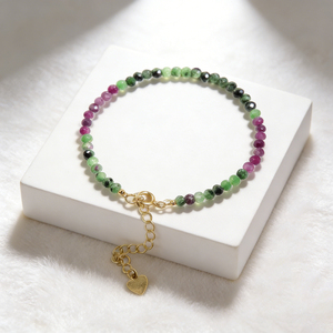2026 Trendy Beaded <b>Bracelets</b> Crystal Natural Gemstone Women's Jewelry for Mother's Day Anniversary Adjustable Heart-Cut Multi - Product Image 1