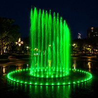 Fontaine musicale d'extérieur DEWY de forme ronde, fontaine dansante en acier inoxydable avec LED, pour la décoration de jardins, de places publiques et de paysages