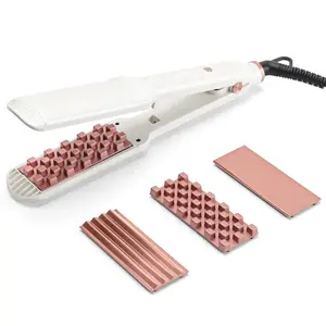 Hoge Kwaliteit 3 In 1 Krimpende Ijzer Haar Crimper Haar Golvende Volumiserende Crimper Met Titanium Keramische Platen Styling Tools