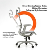 Chaise de bureau ergonomique avec appui-tête réglable, chaise de bureau pivotante en maille respirante 3D AIR pour la maison et le bureau