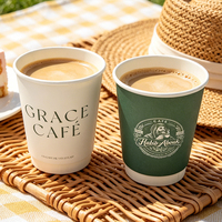 Vaso de Papel Desechable de Doble Pared con Logotipo Personalizado, 8oz, 12oz, 16oz, 20oz, para Bebidas Calientes y Café, 2026