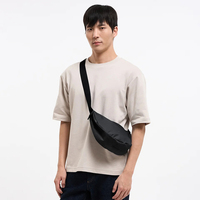 Sac bandoulière léger et écologique en nylon imperméable avec fermeture éclair, sangle réglable en polyester, idéal pour la gym et le sport