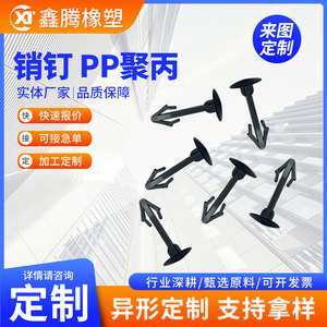 Nylon Pins Automotive <b>Plastic</b> Clip Black Custom Made Fastener For Sealing <b>Strip</b> - Product Image 3