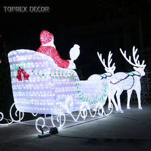 Toprex Kerst Grand traîneau à renne en cristal acrylique LED avec lumière RVB rouge jaune violet IP65 <span class=keywords><strong>pour</strong></span> Noël en plein air - Product Image 4