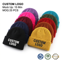 Gorros de Invierno de Alta Calidad, Lisos, con Bordado de Calavera, Logotipo de Marca Personalizado, Cálidos, de Ganchillo, con Borde Reforzado, Tejidos y Gruesos, para Hombres y Mujeres