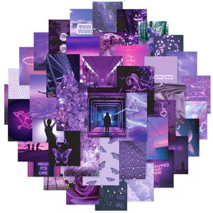 50PCS Púrpura Estética Postales Foto Viaje Paisaje Naturaleza Paisaje Pegatina - Product Image 2