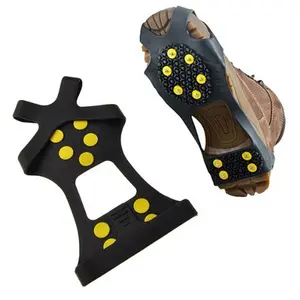 Ice Grips, Ice & Snow Grips Cleat Over Shoe/Boot Traction Cleat Rubber Spikes Anti Slip 10 Steel Studs Crampons Slip-on Stretch