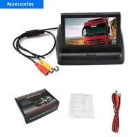 Écran de voiture pliable 4,3 pouces, moniteur TFT LCD couleur HD 12-24V pour caméra de recul automobile, écran portable pour voiture