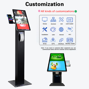 ตู้ขายตั๋วพิมพ์ลายตารางสำหรับอาหารและเครื่องดื่มแนวตั้งสีดำขนาด15.6นิ้ว - Product Image 3