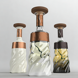 Botellas de Licor de Vidrio de Lujo Personalizadas, <span class=keywords><strong>Botella</strong></span> de Vino con Tapas para Ginebra y Absint, <span class=keywords><strong>Botella</strong></span> de Vino de Vidrio Vacía - Product Image 4