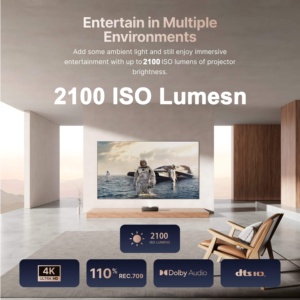 Nuevo Diseño Formovie Cinema Edge Google TV Proyector 4K UHD 2100 ISO Lúmenes Cine en Casa Proyector Láser de Alcance Ultracorto - Product Image 4