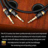 ERUMPENT 6.5mm double câble audio stéréo connecteur plaqué or en cuivre pur pour mélangeurs de puissance de téléphone et audio Hifi 6.5 pour haut-parleur