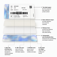 Étiquette de sécurité pharmaceutique holographique personnalisée, autocollant en papier couché imprimable et inscriptible pour le suivi de la date de lot par code QR