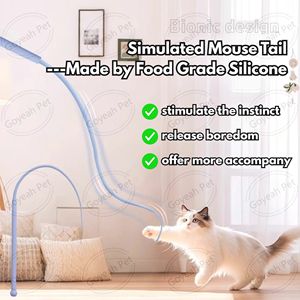 Jouet interactif pour chaton en silicone, simulation de queue de souris, détachable et interchangeable, non toxique - Product Image 2