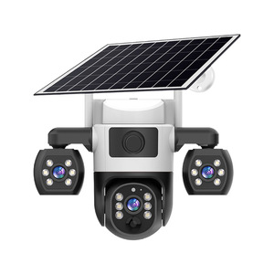 V380 3 ống kính năng lượng mặt trời 4G LTE <span class=keywords><strong>Dome</strong></span> <span class=keywords><strong>Camera</strong></span> 6MP CMOS cảm biến IP66 không thấm nước H.265 90 góc nhìn lưu trữ đám mây 1 năm - Product Image 1