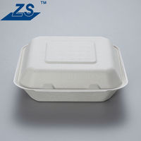 Boîte à lunch jetable de canne à sucre biodégradable écologique pour l'emballage alimentaire à emporter