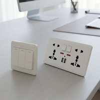 Serie Yuanjing, Interruptor de 1 Canal, Enchufe Multifunción, Tomacorriente de Pared con Indicador Luminoso, Panel de PC, Tomacorriente de Pared para Hospital, Hogar Africano