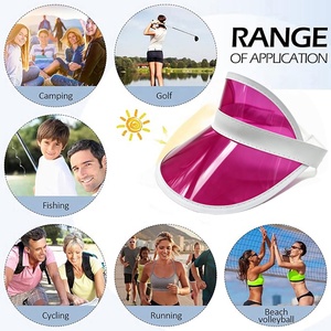 Casquette Pare-Soleil Transparente Rose Rétro en PVC – Style Années 90, Visière Vide pour Festivals, Raves et Mode Estivale - Product Image 6