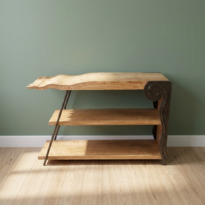 Aparador Moderno de Madera Maciza de Lujo con Acabado Natural, Mueble de Almacenamiento para Sala de Estar, Comedor, Cocina, Entrada, Hotel - Product Image 5