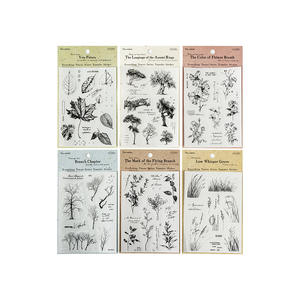 2枚組 万物足跡シリーズ 植物テーマ転写ステッカー プランナーコラージュ下地用 - Product Image 5