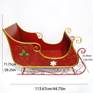 Decorazione Natalizia Babbo Natale in Ferro Altezza 14" Auto Slitta Artificiale da Esterno Logo Personalizzato Regalo per le Feste Vendita all'Ingrosso - Product Image 4