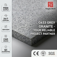 Revêtement extérieur en pierre G633 gris sésame découpé sur mesure pour maison - Finitions flammées, martelées, affûtées