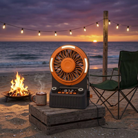 Ventilateur de camping avec recharge USB, 10 000 mAh, adapté pour la maison et l'extérieur, FM LED
