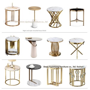 Table basse postmoderne en acier inoxydable et marbre, style luxe léger et simple, pour salon - Product Image 4