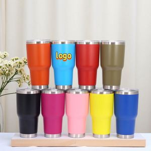 ราคาขายส่ง แก้วน้ำเก็บความเย็นแบบพกพา ขนาด 20 ออนซ์ 30 ออนซ์ สำหรับแคมป์ปิ้งและการเดินทาง  หลากสีสัน ผนังสองชั้น สุญญากาศ ฉนวนกันความร้อน ทำจากสแตนเลส พร้อมฝาปิด - Product Image 1