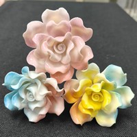 Fleurs artificielles en céramique dégradées en forme de rose, bouquet de fleurs éternelles faites à la main, décorations créatives pour la maison