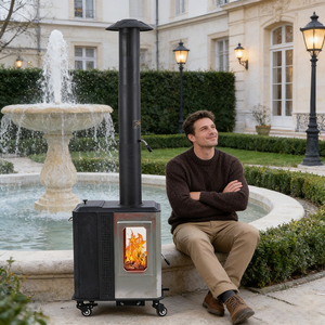 Chauffage à granulés portable multi-usage, poêle à granulés extérieur en acier inoxydable antirouille, outil <span class=keywords><strong>de</strong></span> chauffage pratique pour jardin, patio et cour. - Product Image 5