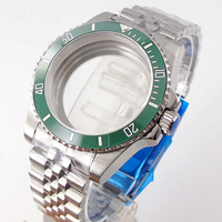 Montre avec boîtier et bracelet en acier inoxydable de 40 mm, verre saphir, étanche à 100 mètres, mouvements NH34 NH35 NH36, pour montres de style