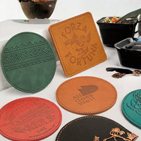 Sous-verres ronds en cuir PU écologique de style bohème, personnalisables, fabriqués directement en usine, diamètre 100 mm, pour table