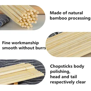 Penjualan Laris Sumpit Bambu dan Kayu Sekali Pakai Tiongkok Kemasan Opp Bulat Logo Kustom Harga Murah 18/20/23/Cm