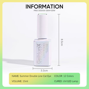 Vernis Gel Magnétique Double Ligne Effet Œil de Chat pour l'Été – 12 Couleurs Néon <span class=keywords><strong>Corail</strong></span> Gelée avec Double Aimant pour Usage Professionnel en Salon - Product Image 4