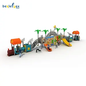 Berletyex Adventure Kids Glijbaan Klimmen Gecombineerde Speeltuin Outdoor Amusement Apparatuur Trein Tunnel Nettouw Obstakels Spel Set