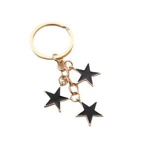 Manufacturer Metal Key Chains bag charm pendant keychain colorful alloy Star shape keychain bling keychain