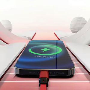 Câble de données USB rétractable 3-en-1 à charge rapide 100W 6A pour téléphones mobiles Type C – Cadeau promotionnel - Product Image 3