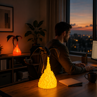 Figurine LED 3D Dragon de Feu pour Décoration de Bureau, Statue Lumineuse Fantastique pour Collectionneurs, Cadeau