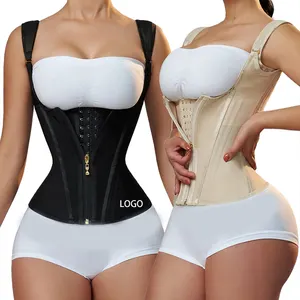 Wholesale Colombian Girdles Fajas Steel Bones Gaine Ventre Plat Tummy Shaper 16 Steel Boned High Spine Protection Corset Women