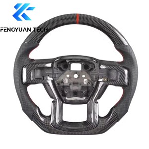 Volant en fibre de carbone forgé avec LED pour <span class=keywords><strong>Ford</strong></span> Ranger F-150 Raptor F150 2015 2016 2017 2018 2019 2020 2021 2022 <span class=keywords><strong>2023</strong></span> 2024 2025 - Product Image 3